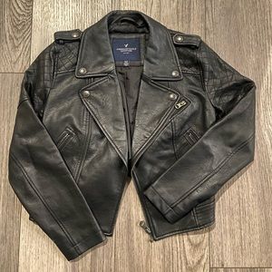 American Eagle black leather style jacket